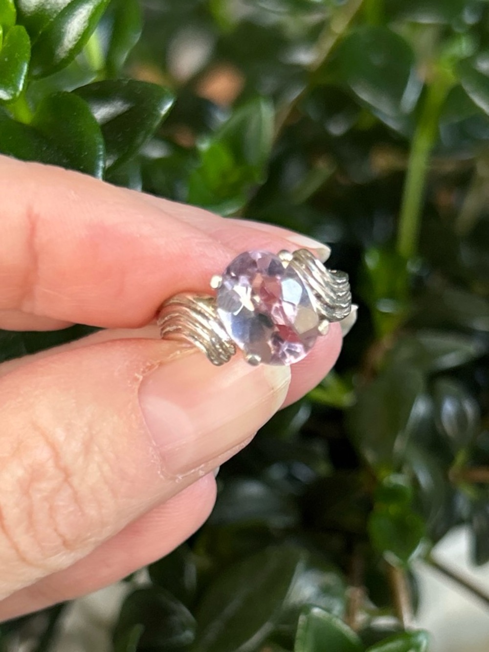 Vintage Sterling Silver Ring with Amethyst